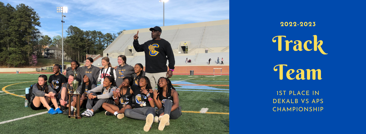 Slide shows our Track team who won first place in the Dekalb vs APS championship. 
